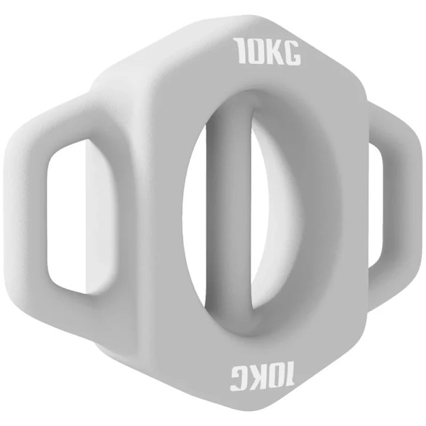 Rootz 3-i-1 multifunktionel håndvægt - 10 Kg - Skridsikker - Lav lugt - Plastbelægning - Jernkerne - Grå - 29L x 22W x 6H cm
