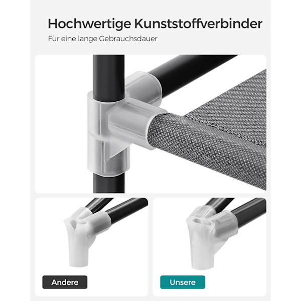Rootz Grey Steel garderobeskab - Skab Organizer - Opbevaringsskab - Ikke-vævet stof - Plast - 45cm x 127cm x 176cm - Letvægts - Robust - Nem montering
