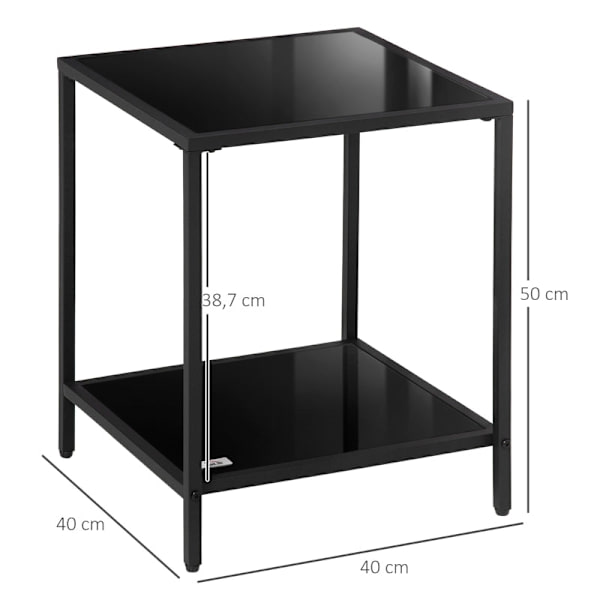 Rootz Lille sidebord med opbevaring - Sofabord - Stuebord - Justerbare fødder - 40cm x 40cm x 50cm