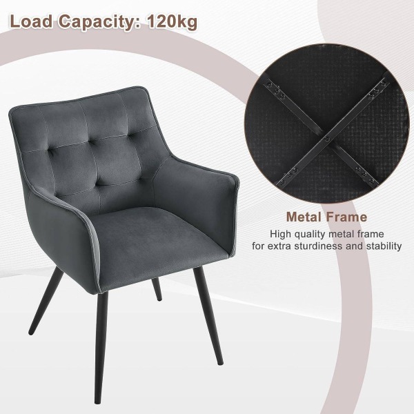 Rootz Velvet -ruokailutuoli - Tyylikäs tuoli - Tyylikäs istuin - Erittäin tiheä vaahto - Mukavuus - Kestävä metallirunko - Ergonominen muotoilu - 57 c