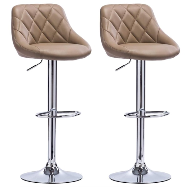 Rootz justerbara barstolar i konstläder - Set med 2 - Bänkpallar - Vridstolar - Bekväma sittplatser - Hållbar konstruktion - Mångsidig design - 84-106
