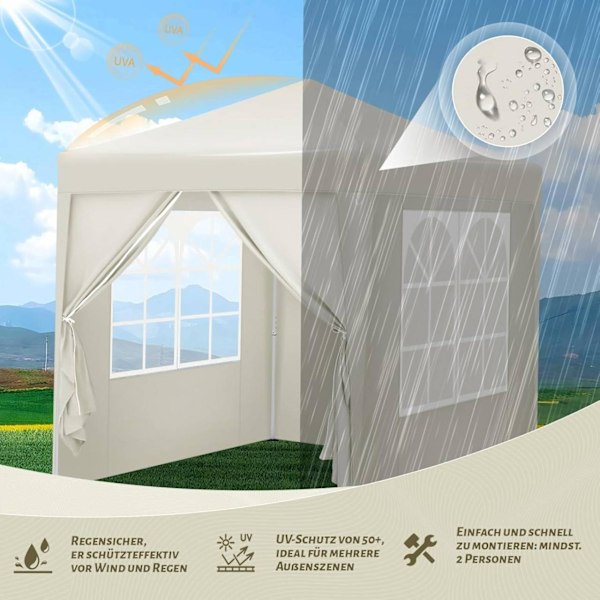 Rootz Outdoor Gazebo - Trädgårdstak - Solskydd - Rostskyddad - UV-skydd - 2m x 2m x 2,4m