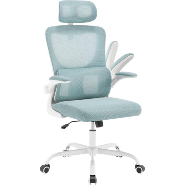 Rootz Ergonomic Office Chair - Mesh Skrivbordsstol - Svankstöd - Gungfunktion - Justerbart nackstöd - 62cm x (116-123,5)cm x 69,5cm