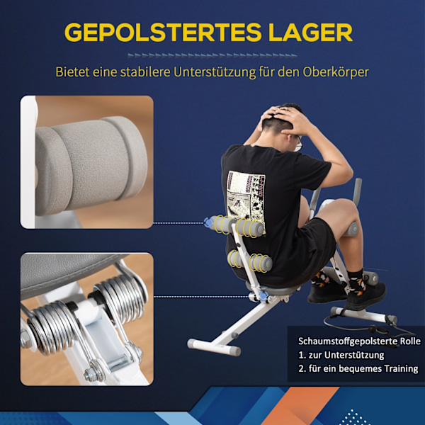 Rootz 2 i 1 Sit -Up -træner - Abdominal Trainer - Fitness Equipment - LCD Monitor - Steel Frame - 117 cm x 46 cm x 70 cm