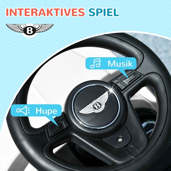 Rootz Bentley Bentayga Ride-On Car - Børneskydebil - Børnehjul - Anti-tip funktion - Komfortabelt ryglæn - Musikspil - 67 cm x 29 cm x 39 cm
