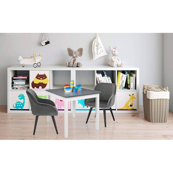 Rootz Set med 2 barnstolar - Barnsittplatser - Småbarnsstolar - Ergonomisk design - Slitstark sammet - Lätt att rengöra - 37,5 cm x 55 cm x 38 cm