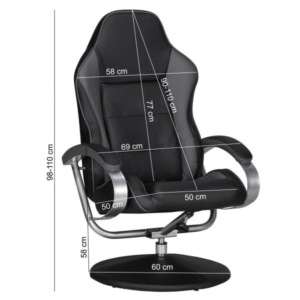 Rootz Lounge tuoli design lepotuoli Racing referenssinahka musta