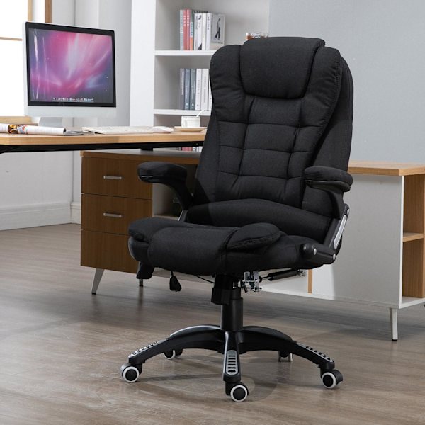 Rootz Executive Chair - Svart - Linne, Skum, Nylon - 26,38 cm x 26,38 cm x 49,6 cm