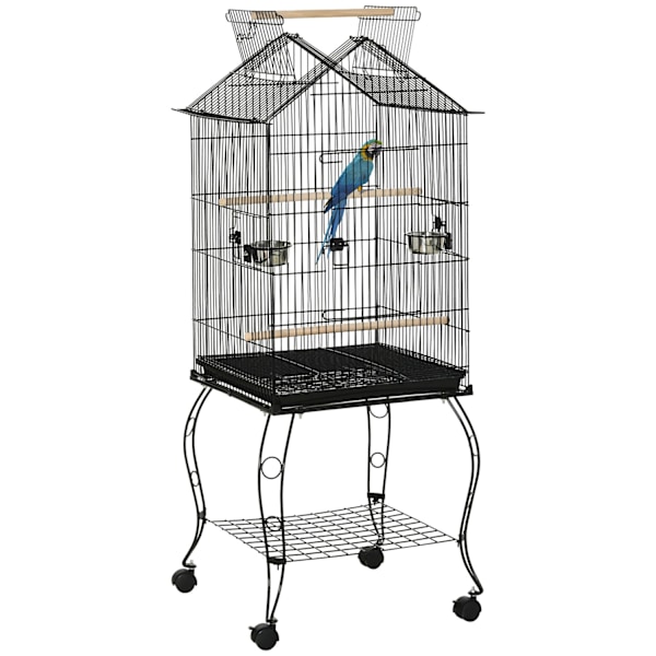Rootz Bird Cage on Stand - Aviary - Bird House - Portable & Easy Cleaning - 50 x 58 x 137/145 cm