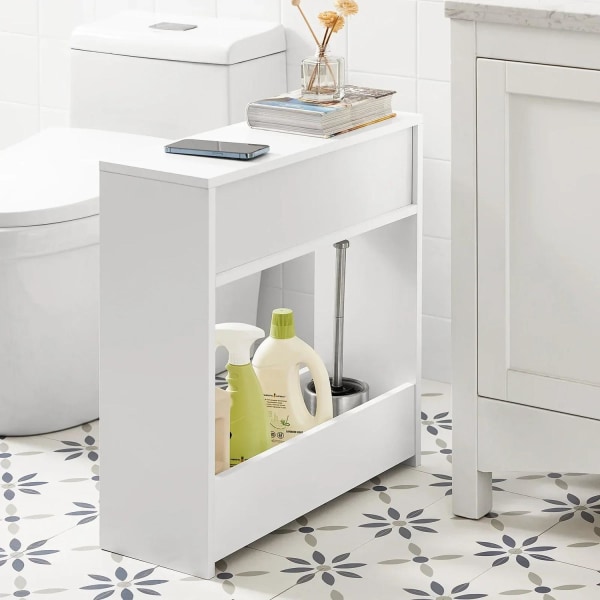 Rootz Badeværelse Toiletpapir Rolle Holde-Badeværelseshylde Smal hylde Opbevaringsskab- B55 x D20 x H60cm