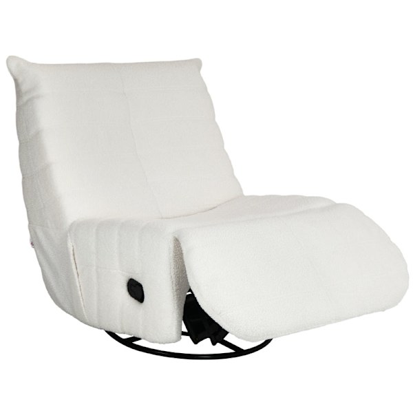 Rootz Fåtölj - TV-fåtölj - Lazy Boy Chair - 150-graders vila - Gungande och vridbar - Teddytyg - 84cm x 104cm x 87cm