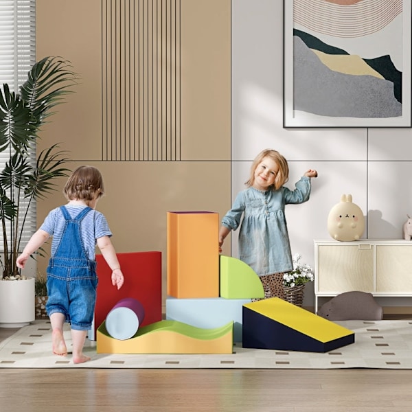 Rootz Soft Building Block Set - Skumblock - Interaktiv leksak - Stimulerar kreativitet - Flerfärgad - 40cm x 40cm x 20cm