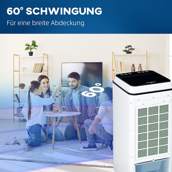 Rootz Air Cooler - Fan - Aircondition - Fjernbetjening - 3 tilstande - 24 x 28,5 x 60,5 cm - forfriskende brise
