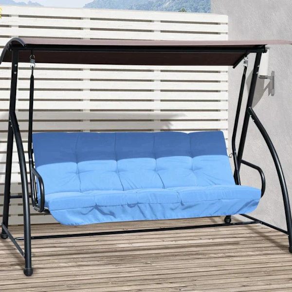 Rootz Sittdyna - Dynsats - Stolsdyna - Gungdyna - Kuddesits - Trädgårdsgungdyna - Ryggkudde Sidokudde - Blå - 170L x 100W x 8H cm