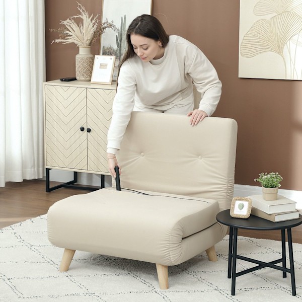 Rootz folding fåtöljbädd - Recliner - Velvet Sofa - Justerbart ryggstöd - Upp till 120 kg - 72 cm x 78 cm x 79 cm