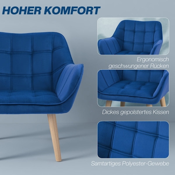 Rootz Scandinavian Style Lounge Chair - Læsestol - Lænestol - Stærk & Kompakt - 67cm x 61,5cm x 71cm