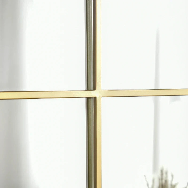 Rootz Väggspegel - Fönsterspegel - Med metallram - Väggdekoration - Guld - 70 x 2 x 50 cm