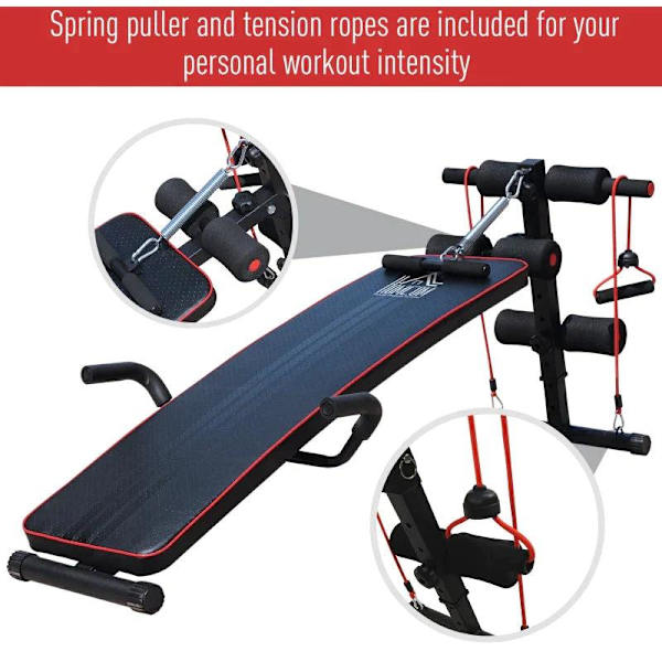 Rootz Sit Up Bench - Sort, Rød - Stål, Eva - 21,85 cm x 54,13 cm x cm