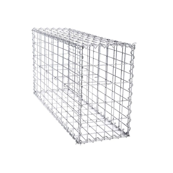 Rootz Stone Gabion - Rektangulär Gabion - Gabion Wall - Gabion Basket - Gabion Stödmur - Gabion Struktur - Dekorativ Gabion - Silver - 100 x 50 x 30 c