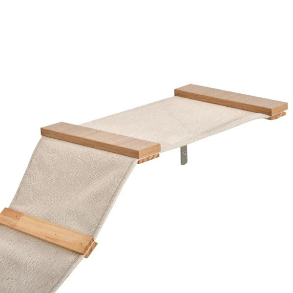 Rootz klättervägg för katter - Katts klättervägg med skrapstolpe - Katttrappa - Hängmatta för kattmöbler - Sisal Akrylfuru - Ljusbrun - 100L x 25,5W x