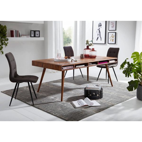 Rootz spisebord WL5.586 Sheesham 200x77x100 cm massivt træbord - Designer køkkenbord træ - Massivt træbord Rustikt - Spisebord Massivt ægte træ Modern