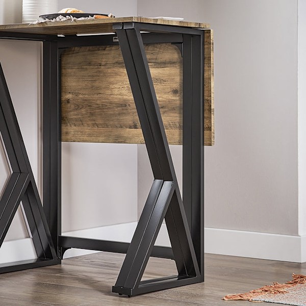 Rootz 5-delade matsalsset - Fällbart bord med 4 stolar - Kompakt matsalsset - Justerbar bordsstorlek - Platssnål design - MDF-fanerskiva - Metallram -