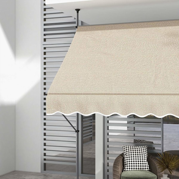 Rootz fristående manuell terrass markis - balkong markis - utdragbar markis - UV30+ skydd - 2,5 m x 1,2 m x 2,1-3 m