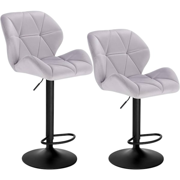 Rootz Velvet Barpall - Bänkpall - Justerbar Barstol - Ergonomisk design - Robust konstruktion - Halkfri bas - 94cm-116cm x 50cm x 40cm