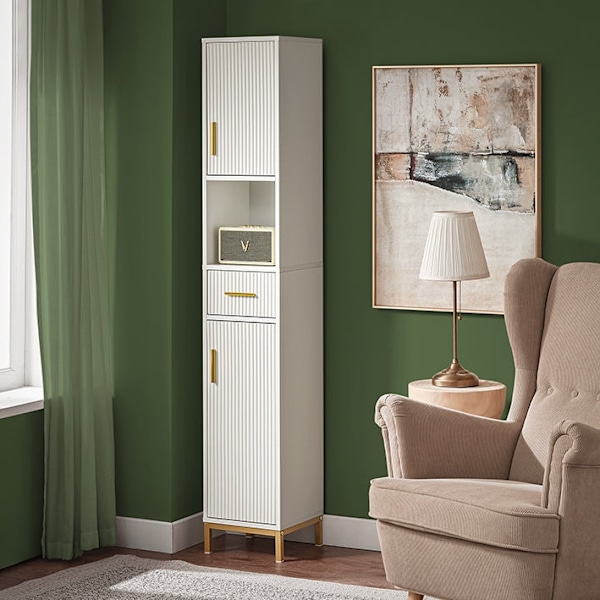 Rootz Tall Cabinet - Badeværelsesopbevaring - Slim Arrangør - Elegant design - 30x170x30cm