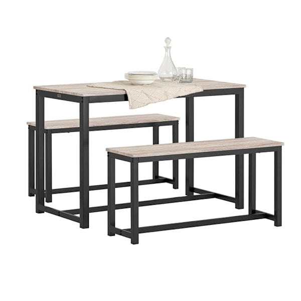 Rootz 3-delade matsalsset - Sittgrupp - Köksbordsset - Utrymmesbesparande design - Stabil MDF och metallram - Idealisk för hem och kommersiellt bruk -