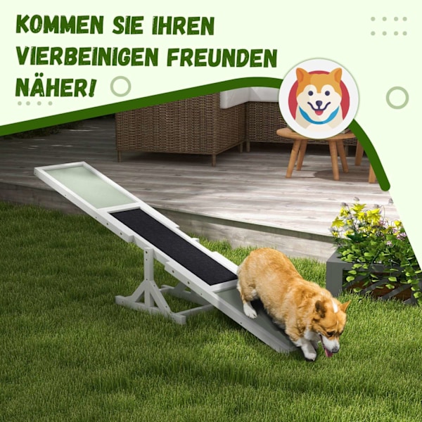 Rootz Dog Rocker for Agility Training - Dog Bouncer - Pet Balance Board - Icke -halkytan - 180 cm x 30 cm x 30 cm