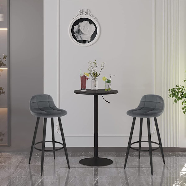 Rootz Velvet barstole - Kitchen Island skammel - Bistro skammel - Justerbar fodstøtte - Komfortabelt sæde - 84cm x 70cm x 39cm