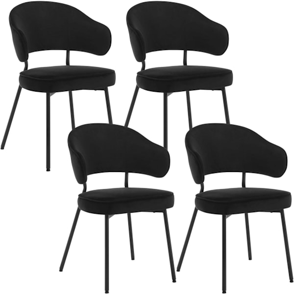 Rootz spisestuestol - Velvet spisestuestol - polstret stol - Ergonomisk ryglæn - 54cm x 83,5cm x 52cm, 1 par