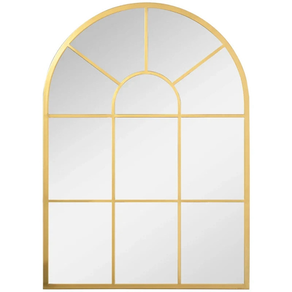 Rootz Väggspegel - Fönsterspegel - Med metallram - Väggdekoration - Guld - 70 x 2 x 50 cm