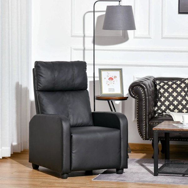 Rootz Relaxation Chair - Tv Stol - Lænestol - Liggefunktion - Læder - Sort