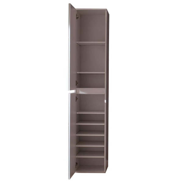Rootz Mirror Wardrobe - Storage Closet - Reflective Cabinet - Mirror Cabinet - Shelving Unit - Storage Unit - Organizer - White Melamine - 37 x 191 x