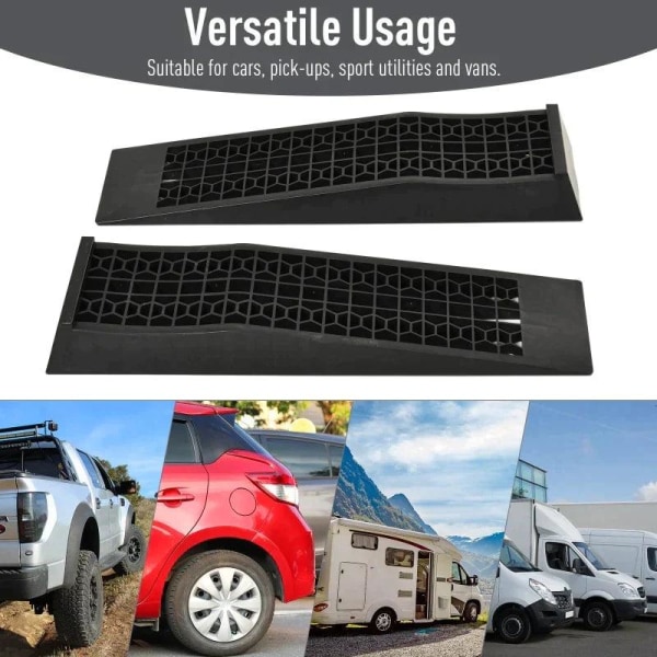 Rootz Ramp - Tröskelramp - Trottoarramp - Gummiramper - Antisladdramper - PP - Svart - 70 x 20 x 8 cm