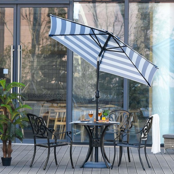 Rootz Parasol Haveparasol - Blå - Metal, Polyester - cm x cm x 0,88 cm