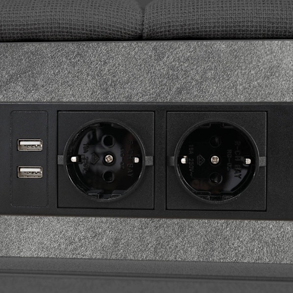 Rootz Modern dubbelsäng - LED-ljussäng - USB-laddningssäng - Funktionell design - 144,5 cm x 220 cm x 103,5 cm