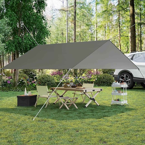 Rootz Vandtæt Camping Tarp - Sun Shelter - Shade Sail - 210T polyesterstof - SPF50+ - PU3000mm - 3m x 4m - Bærbar opbevaringstaske