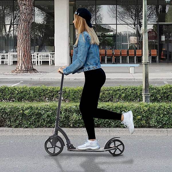 Rootz Scooter - Børnescooter - Kick Scooter med støddæmpning - Sammenfoldelig - Aluminium - Sort - 92,5 x 37,5 x 87-101,5 cm