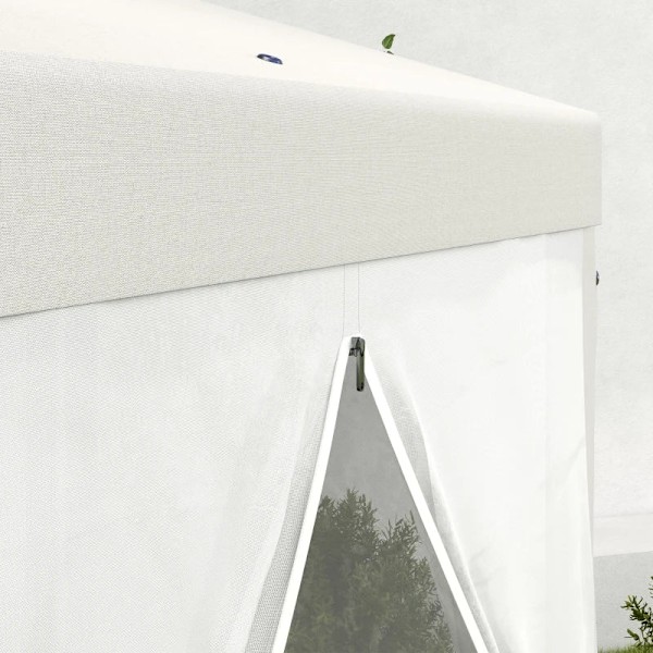 Rootz Gazebo - Puutarhapaviljonki - Kuusikulmainen - Maapiikit - Verkkoverhot - Metallirunko - Polyesteri - Metalli - Kermanvärinen - 394L x 394L x 25