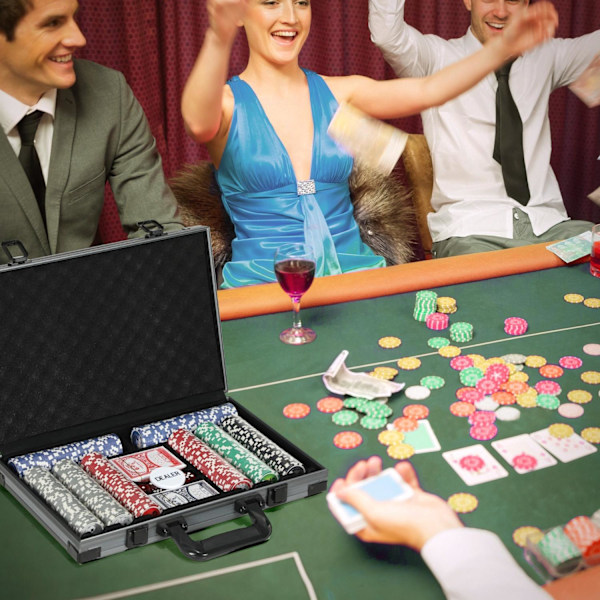 Rootz Poker Set - Poker Case - 400 Chips - Kasinopelit - 39,5 cm x 28cm x 8cm - Organisoitu peli - Texas Hold'em jopa 10 pelaajaa varten