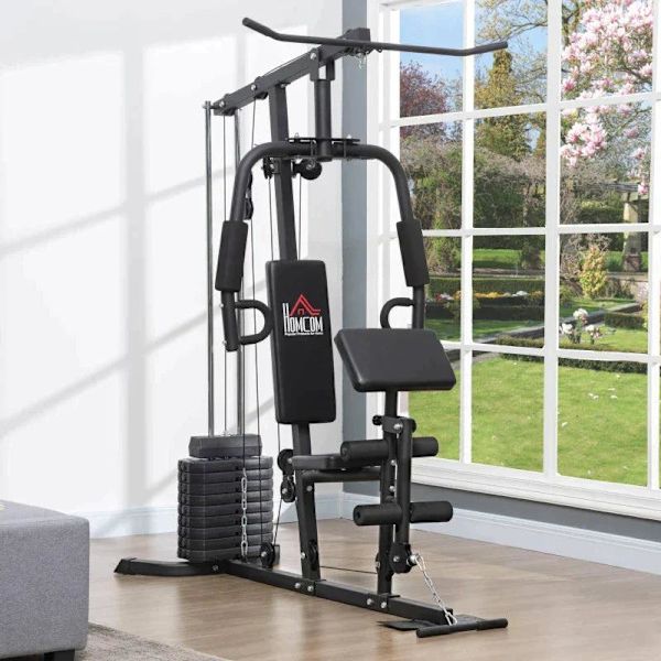 Rootz Multi-motion Gym Station - 45 Kg Viktblock - Helkroppsträning - Stål - Svart - 180 x 108 x 200 cm