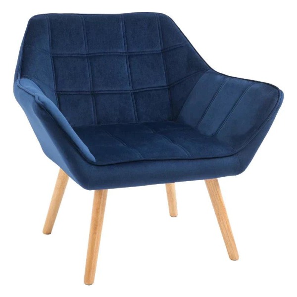 Rootz Fåtölj - Enkelfåtölj - Wing Chair With Velvety Cover - Trä