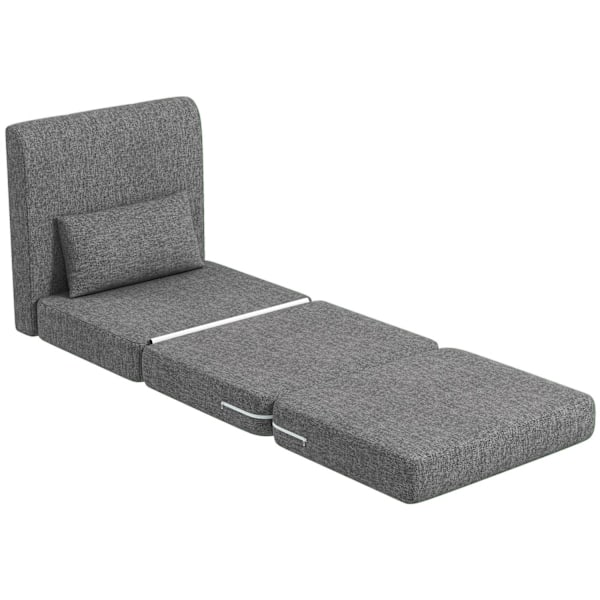 Rootz Sofa Bed - Guest Mattress - Tri -Fold stol - kompakt og alsidig - Metalramme - 80x75x74 cm - Grå