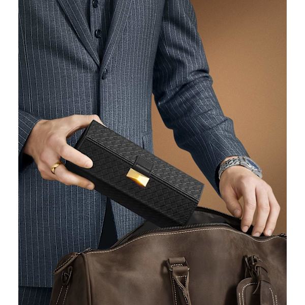 Rootz Travel Watch Box - Turvallinen säilytyskotelo - Piilotettu lokero - PU-nahka - 9,8 cm x 21,2 cm x 8,7 cm