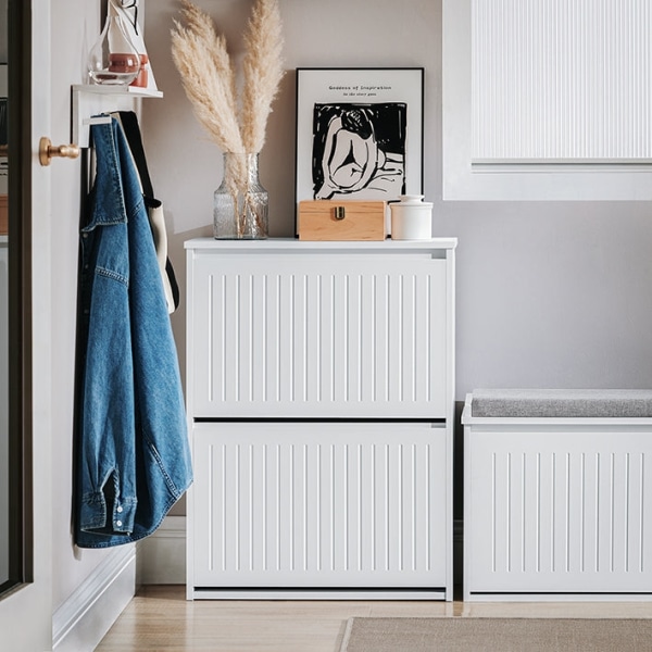 Rootz justerbart skoskåp - Skokipper - Skoställ - Mångsidig förvaring - Justerbara fack - MDF-konstruktion - 61cm x 81cm x 26cm