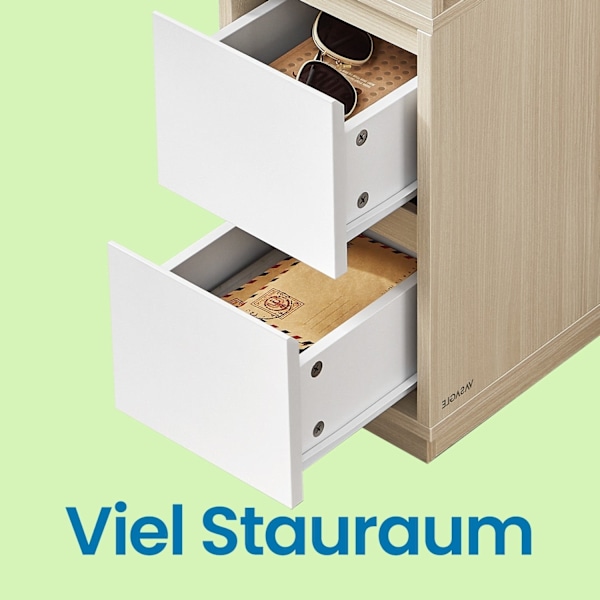 Rootz 2 -bituppsättningar sängbord - smala sidobord - Nightstands with Drawers - Space Saving Design - 30cm x 25cm x 65 cm