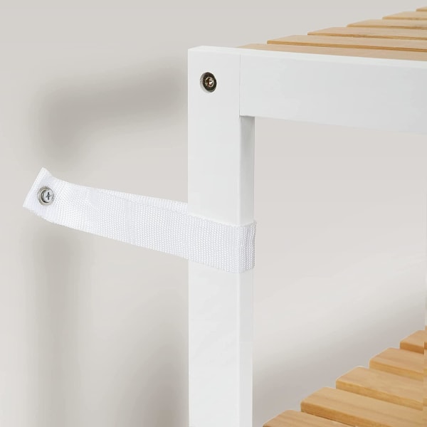 Rootz Skohylde - Skohylde - Bambus - Stativ - 3 niveauer - Hvid - Beige - 60 x 26 x 66 cm
